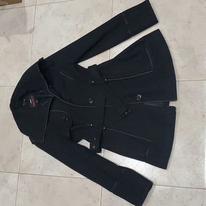 Miss Sixty M60 Belted Pea Coat Black Women's Small